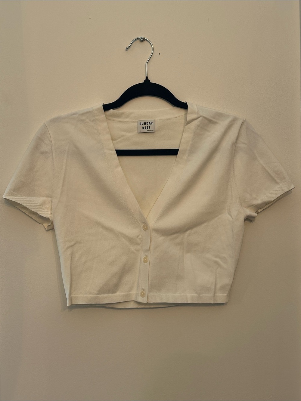 Aritzia Sunday Best Short Sleeve Ribbed Cardigan
